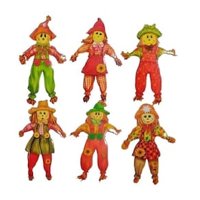 Kit 6 Espantalho Caipira Papel Decorativo Festa Junina 20Cm