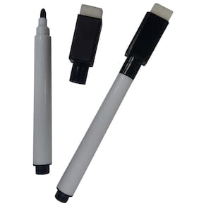 Kit 150 Canetas Pretas Para Quadro Branco Com Apagador E Imã