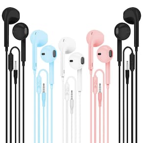Fones de ouvido com fio HNEE com microfone, 5 pacotes para e Android
