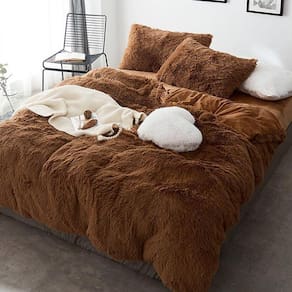 Kit Jogo De Cama Casal Comum 6 Pçs Edredom Pelúcia Caramelo