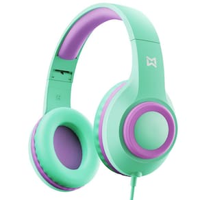 Fones de ouvido Mevoix Kids com fio dobráveis com microfone 94dB Volume Lim