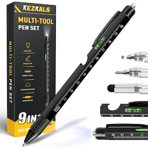 Caneta multifuncional KEZKALS 9 em 1 para homens com luz LED e Ru