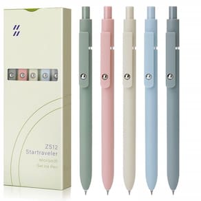 Canetas de gel FIOVER Quick Dry Black Ink Fine Point (5 unidades) (Morandi)