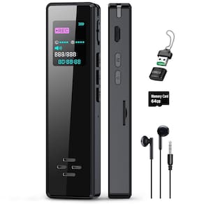 Gravador de voz de áudio digital LIMENAMICS 64GB com redução de ruído