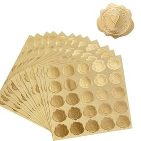 Adesivo DreamBuilt Gold Embossed Wax Seal Heart 300 unidades