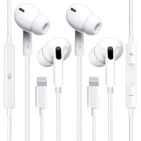 Fones de ouvido com fio Togkun com microfone, pacote com 2