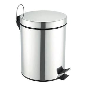 Lixeira De Banheiro - Metal Resistente - 3 Litros - Prateado