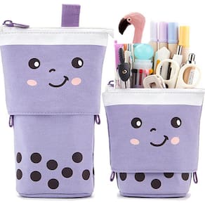 Bolsa telescópica para lápis, porta-canetas, estojo de papelaria dobrável