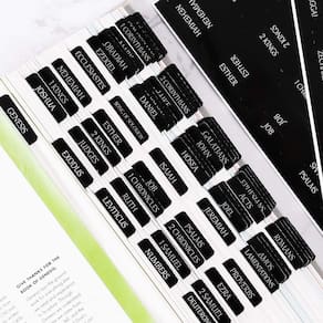 Adesivos laminados de reposição com impressão grande Bible Tabs pretos