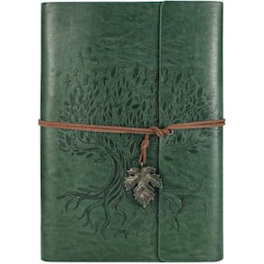 Caderno de jornal Billtigif PU Leather A5 160 páginas verde