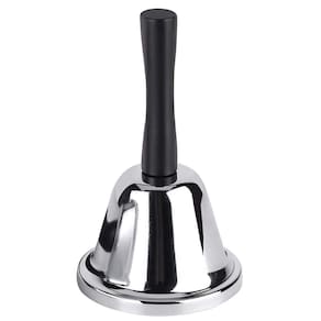 Hand Bell MOROCO Loud Silver Steel para adultos com cabo de madeira