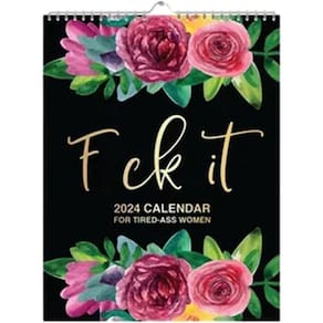 Calendário de parede KEHOO 2024 para mulheres cansadas com Memo Flower