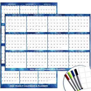 Calendário de parede DLY Oasis 2024 24x36cm Dry Erase Starry Sky