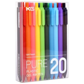 Canetas de gel Kaco PURE retráteis, 20 peças, 0,5 mm, ponta fina