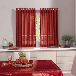 Cortina Renda Color Premium Vermelho 2,20X1,30Alt