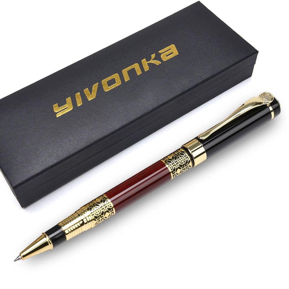 Caneta esferográfica YIVONKA Black Refill com caixa de presente para homens e mulheres