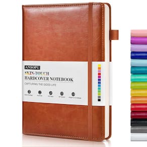 Caderno de jornal Ansopu A5 100gsm 160p, capa dura em couro
