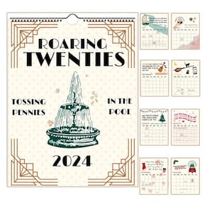 Calendário de parede Aimeryup 2024 Roaring Twenties Vintage Theme