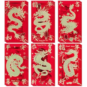 Envelopes vermelhos Hotanry Chinese New Year Dragon 2024 (18 unidades)
