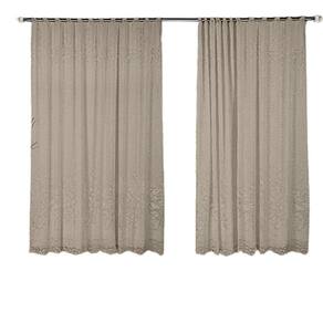 Cortina Marrom Renda Com Forro Sala Roseiral 3,00X1,80 Alt