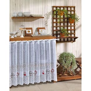 Cortina Pia Renda Coffee Branco 2,00Larg X0,80 Alt