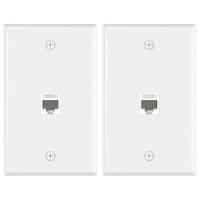 Placa de parede Ethernet VCE de 1 porta Cat6 fêmea para fêmea branca
