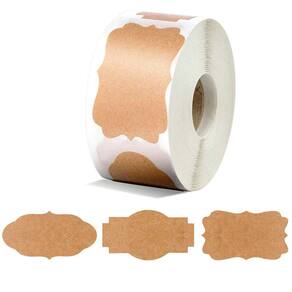 Etiquetas adesivas WOFEIS 300 unidades Kraft autoadesivas de 3,3 x 5 cm