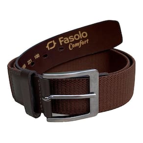 Cinto Masculino Elástico De Couro Fivela Fasolo Café 120