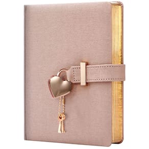 Lock Diary CAGIE para meninas com 2 chaves de 8 a 12 anos em forma de coração