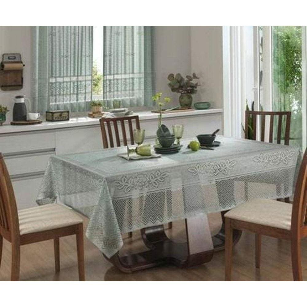 Toalha De Mesa Quadrada Color Pistache 4 Lugares Renda