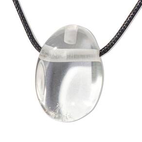 Colar Difusor Pedra Cristal Quartzo Rolado Furo Aromaterapia