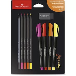 Kit Lettering Supersoft Cores Quentes - Faber Castell