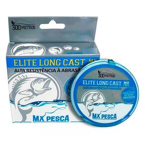 Linha MX Pesca Elite Long Cast 300m Monofilamento Azul Claro 0,33 13,60kg
