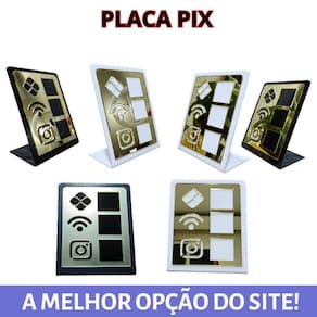 Placa De Acrilico Pix Acrílico Com 3 Qr Code