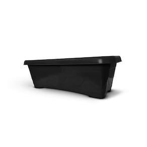 Vaso Floreira Plástico Retangular 35cm Preto