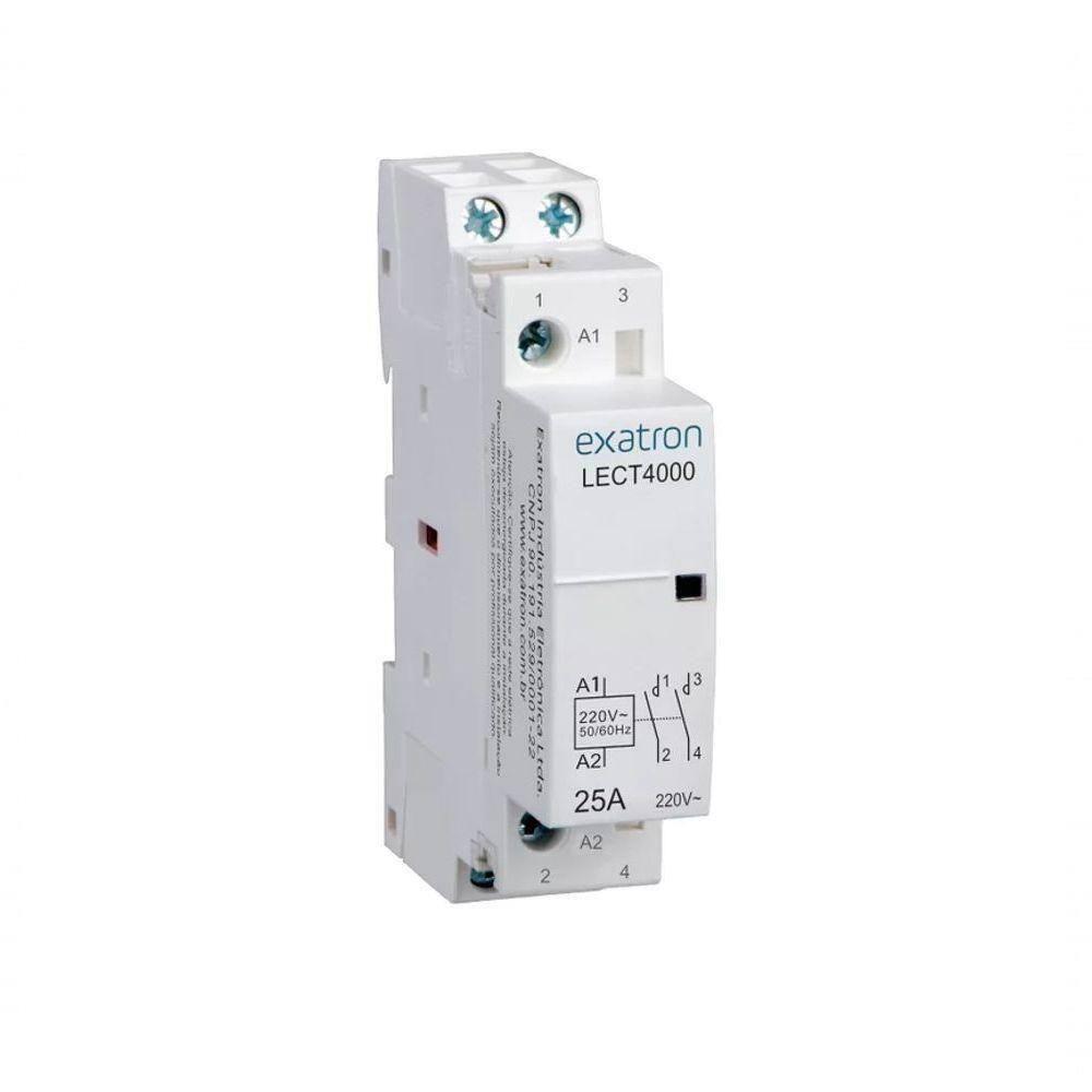 Contator Modular 2 Polos 25a 220v 2na Lect4000 Exatron