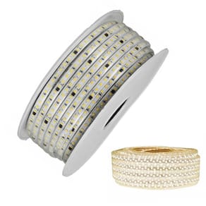 Fita de LED SMD 4000K 127V 100 Metros Perfil Fita Dupla Face Plug Conector Gesso Sanca Iluminaçao