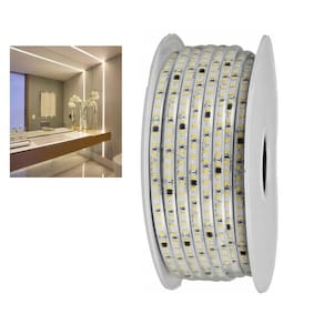 Fita Led SMD 4000K 127V 100 Metros Perfil Fita Dupla Face Plug Conector Comercial Residencial Sanca Gesso