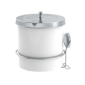 Lixeira 5L Tampa Redonda Com Suporte Adesivo Cesto De Lixo Branco Cromado - 155BCC Future