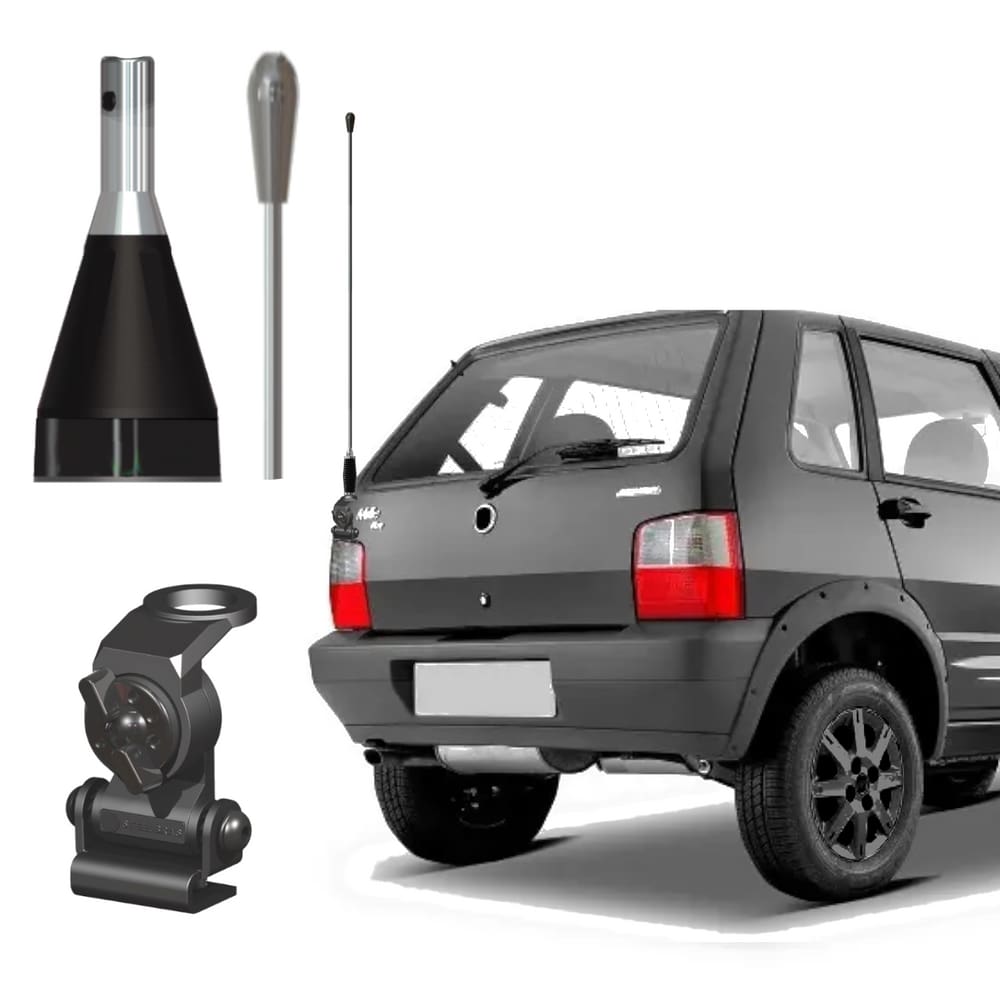 Kit Antena Px Enfeite Carro Com Suporte Para Porta Malas 1,30m