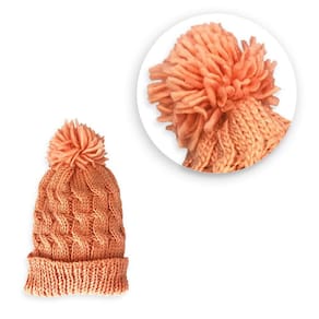 Touca de Inverno com Pompom - Conforto e Estilo Salmão