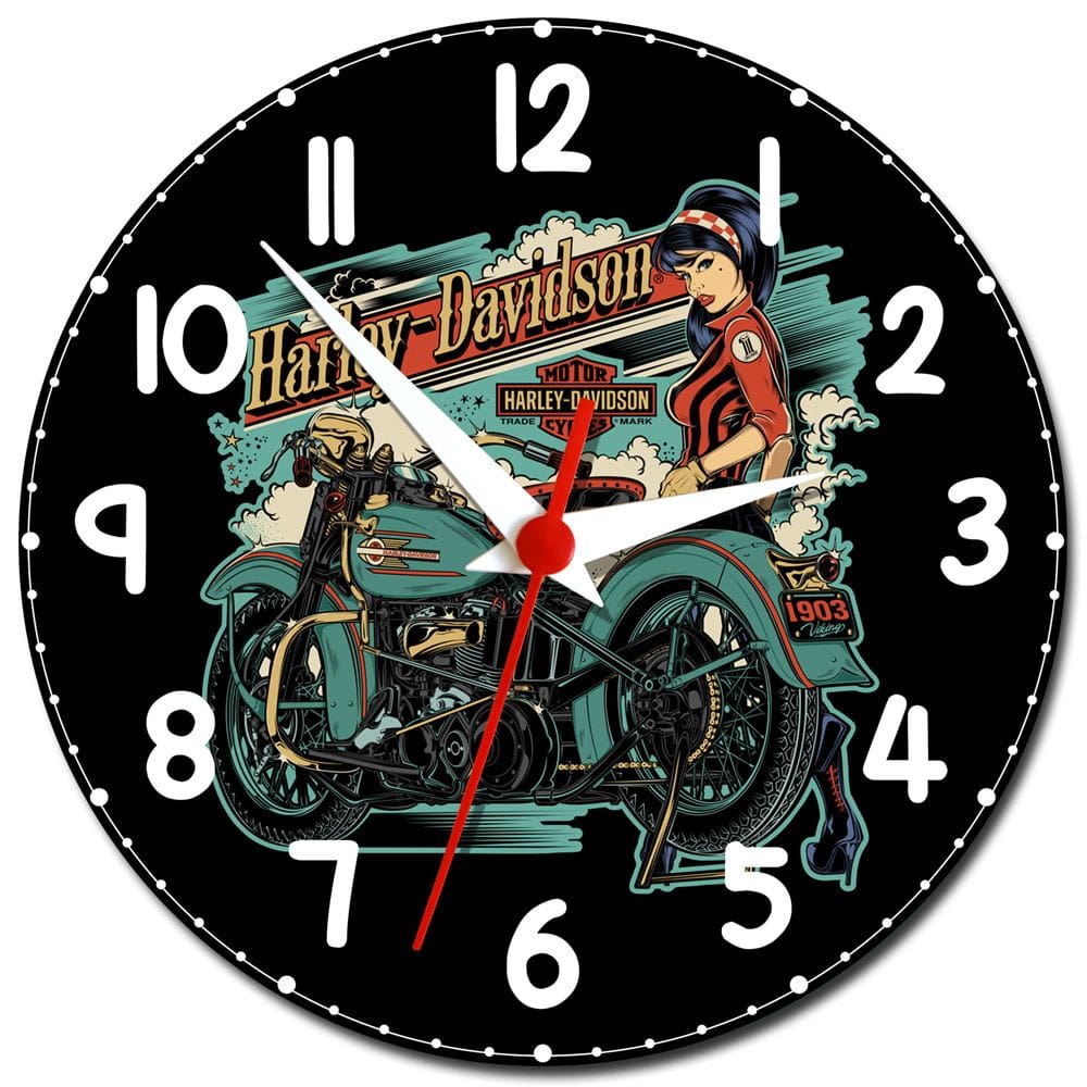 Relógio De Parede Moto Harley  Decoração