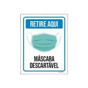 Kit 5 Placas Cuide-Se Retire Aqui Máscara Descartável