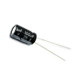 50 Peças Capacitor Eletrolítico 100Uf 25V 100 X 25 105ºc