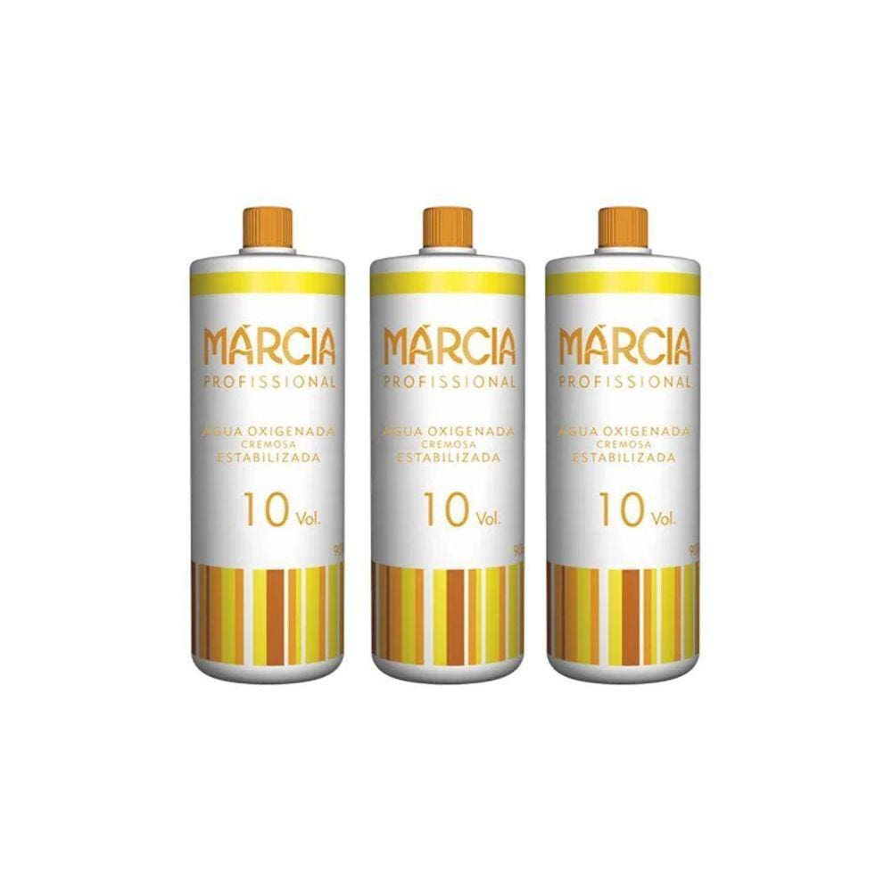 Água Oxigenada Marcia 900Ml 10 Volumes Cremosa - Kit Com 3Un