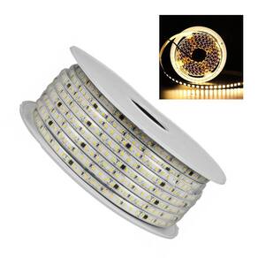 Fita de LED SMD 3000K 127V 100 Metros Perfil Plug Conector Fita Dupla Face Gesso Sanca