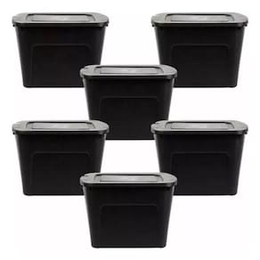 Kit 6 Caixas Organizadoras Ecobox 80L Preta