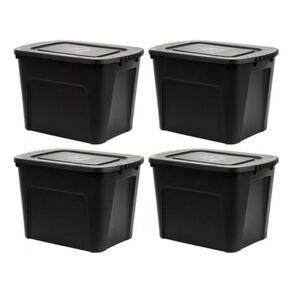 Kit 4 Caixas Organizadoras Ecobox 80L Preta