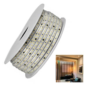 Fita LED SMD 3000K 100 Metros 127V Fita Dupla Face Plug Conector Perfil Iluminaçao