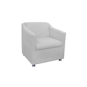 Poltrona Tilla Recepção Suede Branco - Vallisa Decor